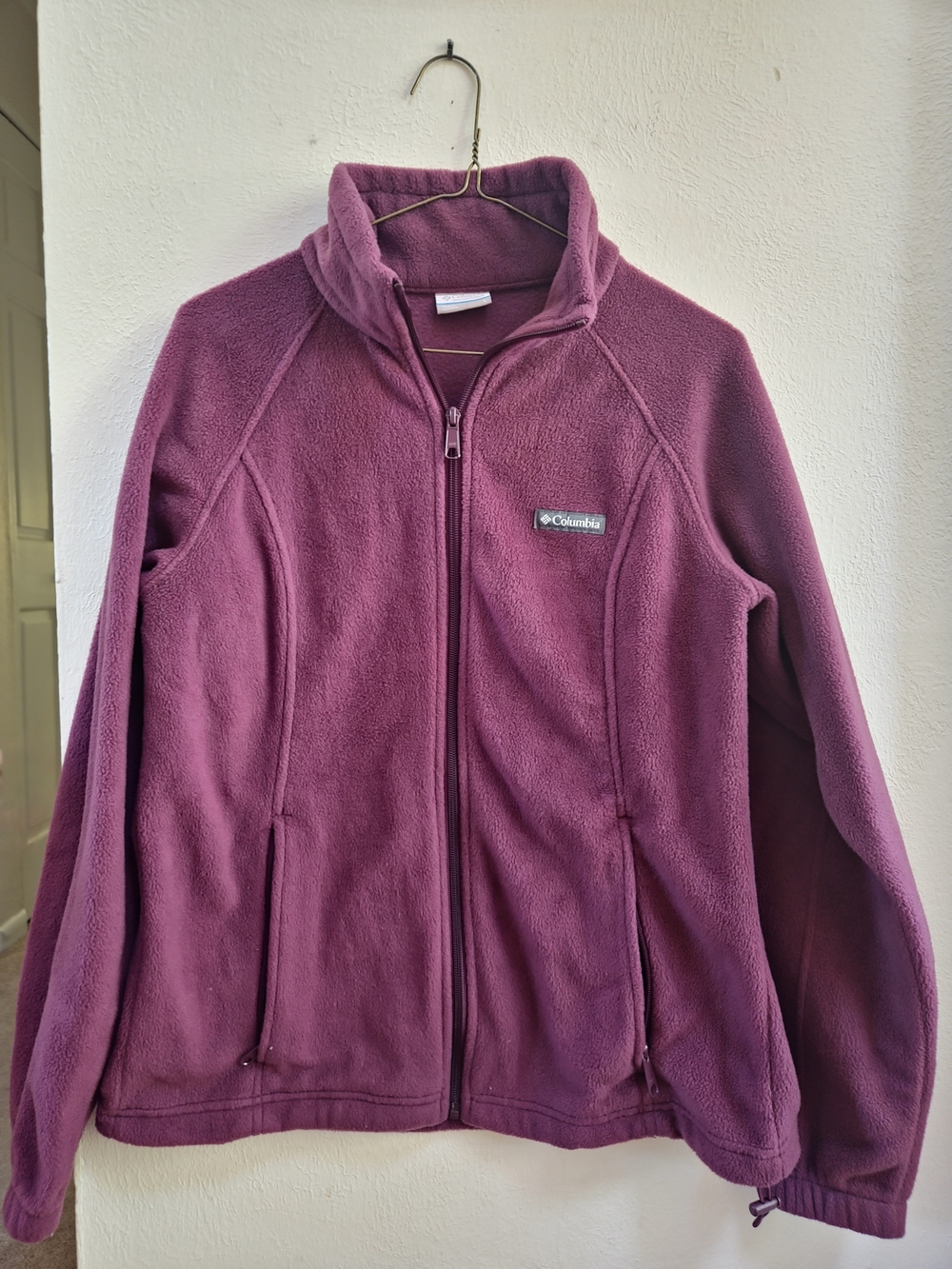 Columbia Full Zip Fleece Jacket Womens Size L Purple/Plum